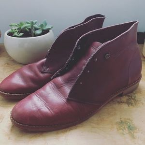 Red Vintage leather boots size 8